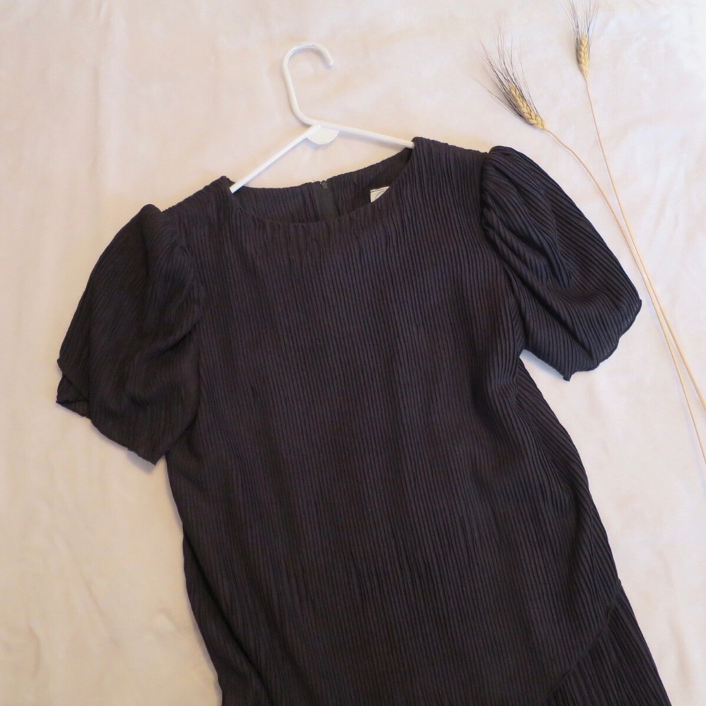 Leslie Fay Black Textured Dress